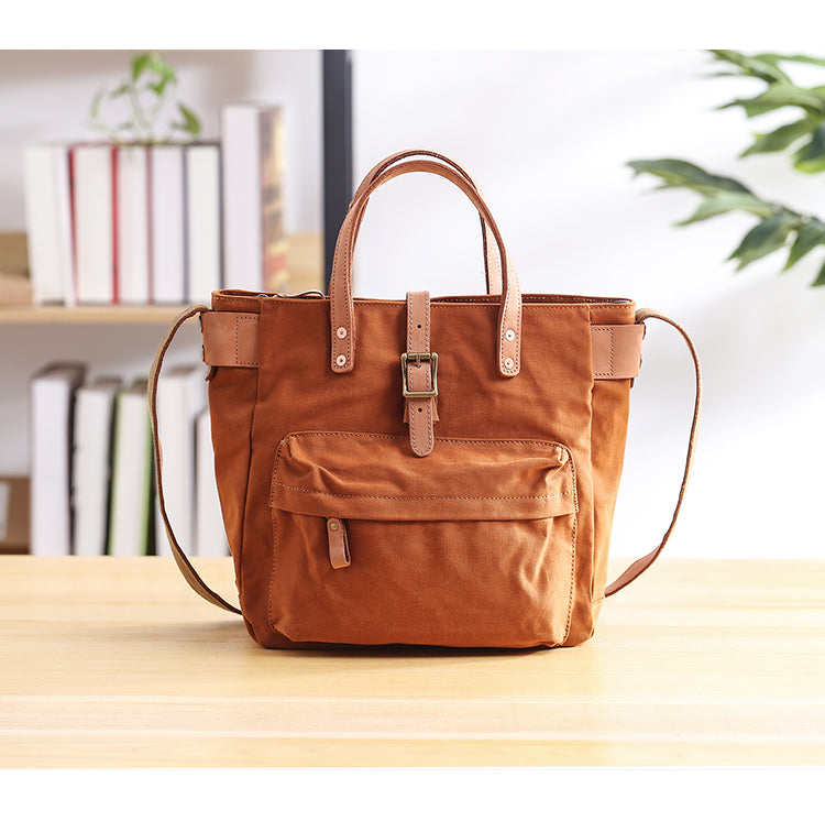 Canvas Leather Mens Womens Handbag Tote Bag Shoulder Bag Tote Purse For Men