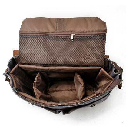 Waxed Canvas Leather Mens Waterproof Black 14¡®¡¯ Camera Bag Shoulder Bag Messenger Bag For Men