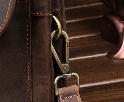 Cool Dark Brown Leather Mens Belt Pouch Small Side Bag Belt Bag For Men