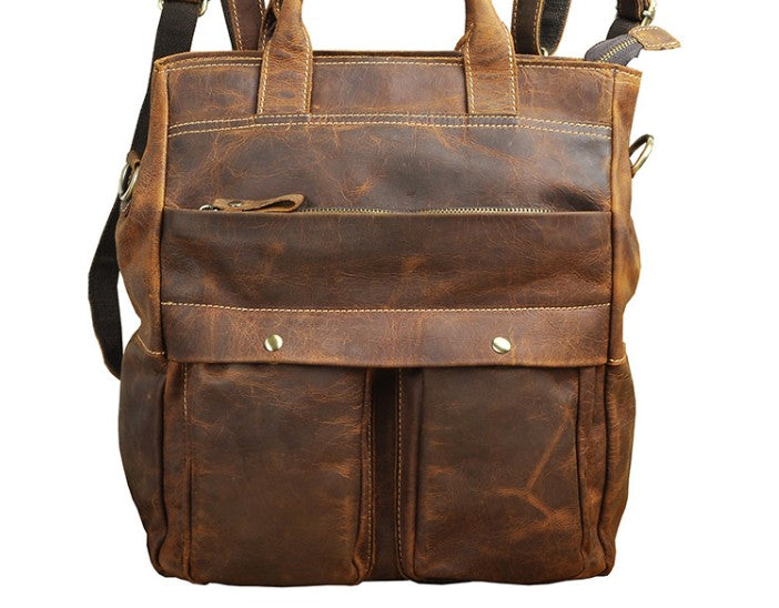 Cool Leather Vintage Brown Handbag Mens Backpacks Travel Backpack School Backpack for Men