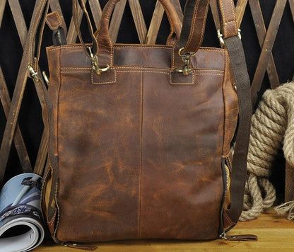 Cool Leather Vintage Brown Handbag Mens Backpacks Travel Backpack School Backpack for Men