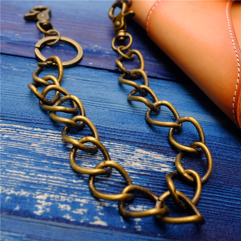 Cool Men's Brass Pants Chains Punk Fashion Gold Wallet Chains For Men