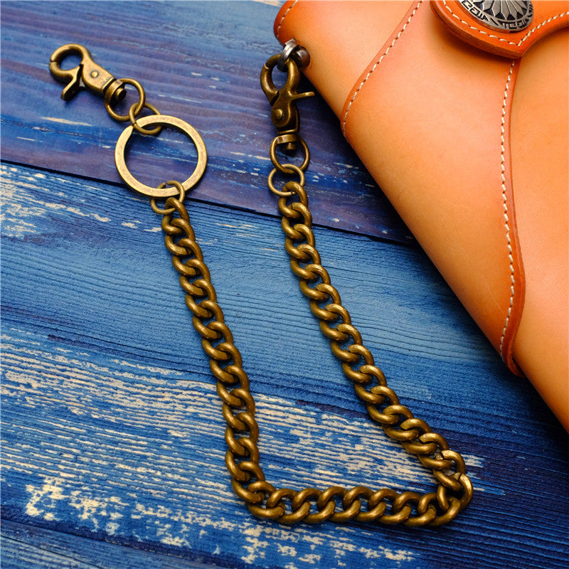 Cool Men's Brass Pants Chains Punk Fashion Gold Wallet Chains For Men