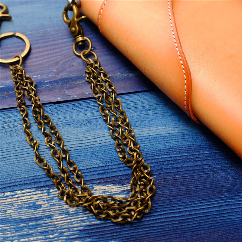 Cool Men's Brass Pants Chains Punk Fashion Gold Wallet Chains For Men