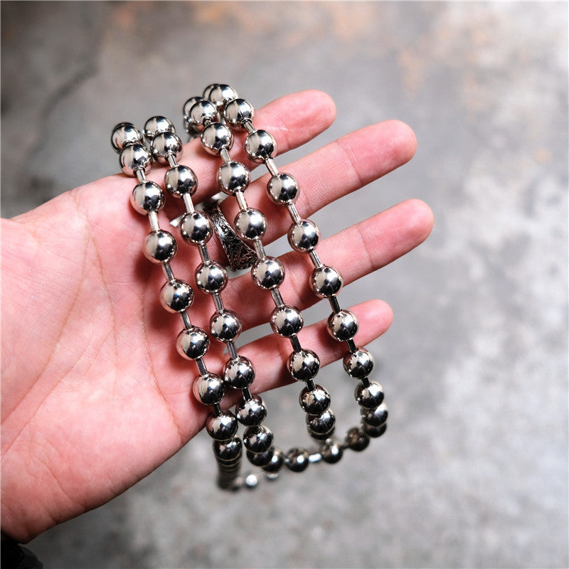 Cool Silver Mens Womens Beaded Pants Chain Long Double Wallet Chain For Men