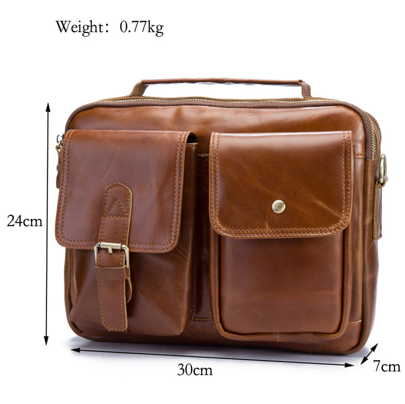 Cool Leather Small Side Bag Handbag Work Bag Business Bag Shoulder Bags For Men