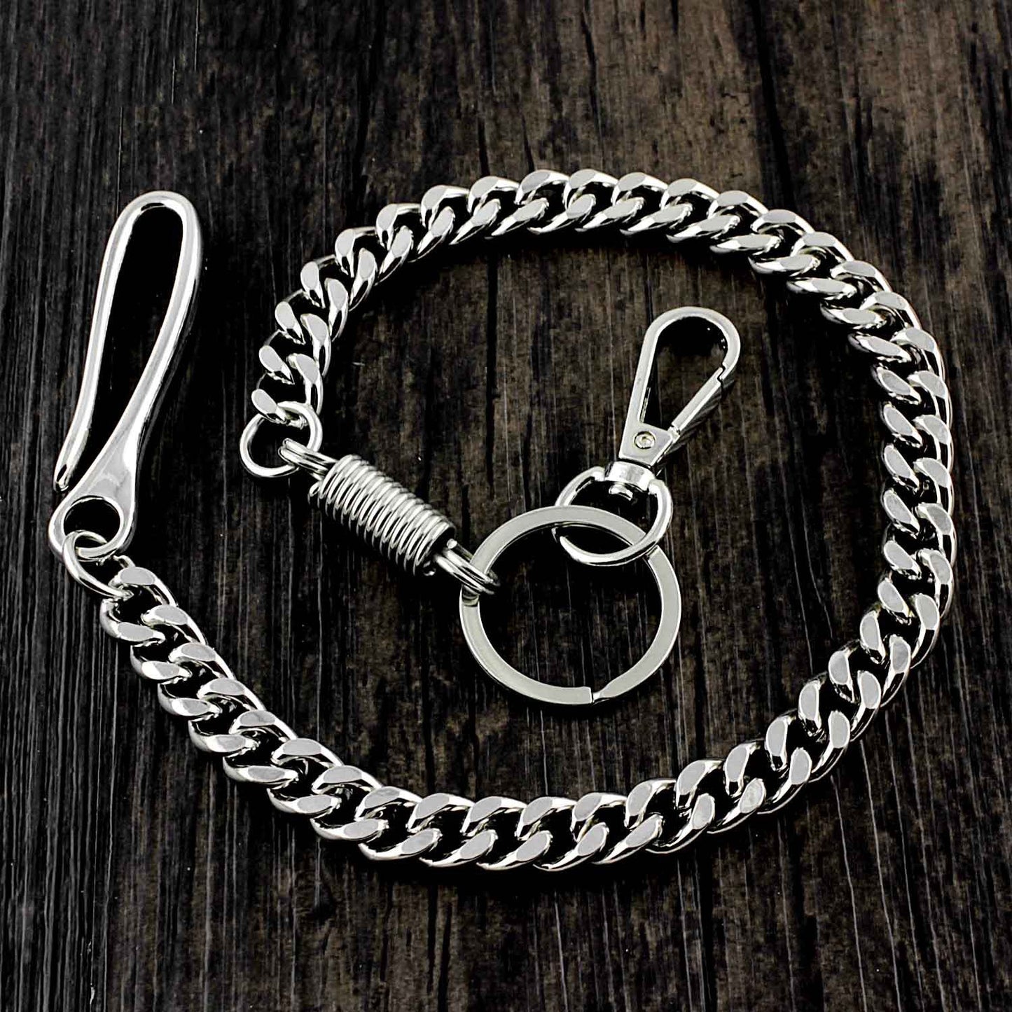 Cool Silver Stainless Steel Mens Wallet Chain Pants Chain Biker Wallet Chain For Men