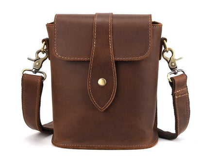 Cool Vintage Brown Leather Mens Tablet Messenger Bag Small Side Bag Messenger Bags For Men