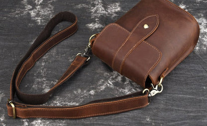 Cool Vintage Brown Leather Mens Tablet Messenger Bag Small Side Bag Messenger Bags For Men