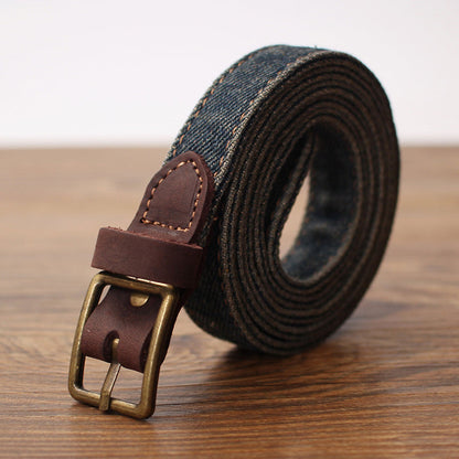 Cute Women Blue Denim Slim Belts Denim Blue Belt Vintage Belt For Women