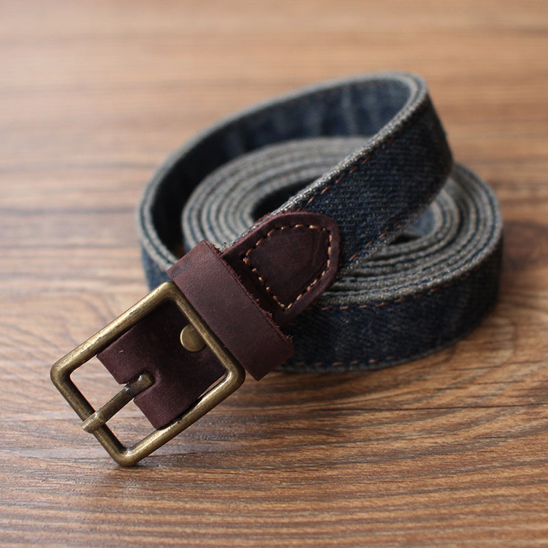 Cute Women Blue Denim Slim Belts Denim Blue Belt Vintage Belt For Women