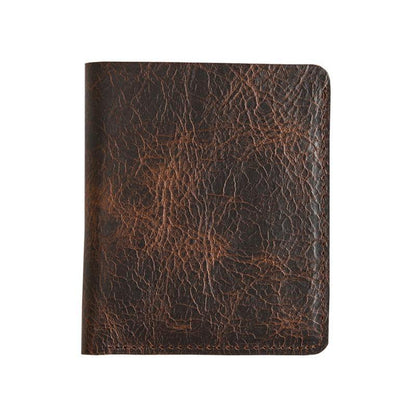 Dark Brown Leather Mens Small Wallets Bifold Vintage billfold Wallet Front Pocket Wallet for Men