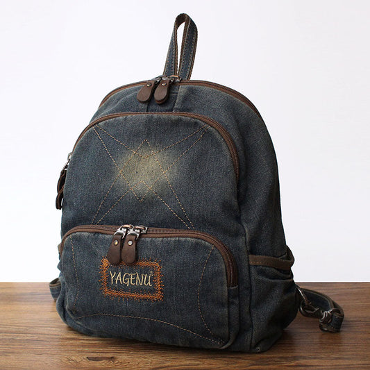 Denim Blue Backpack School Backpack Womens Blue Denim School Rucksack For Women