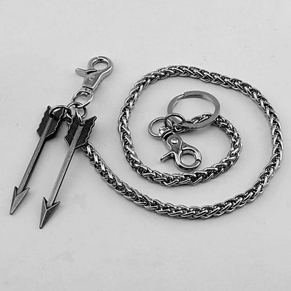 Silver Double Arrow Key Chain Pants Chain Long Wallet Chain Biker Wallet Chain For Men