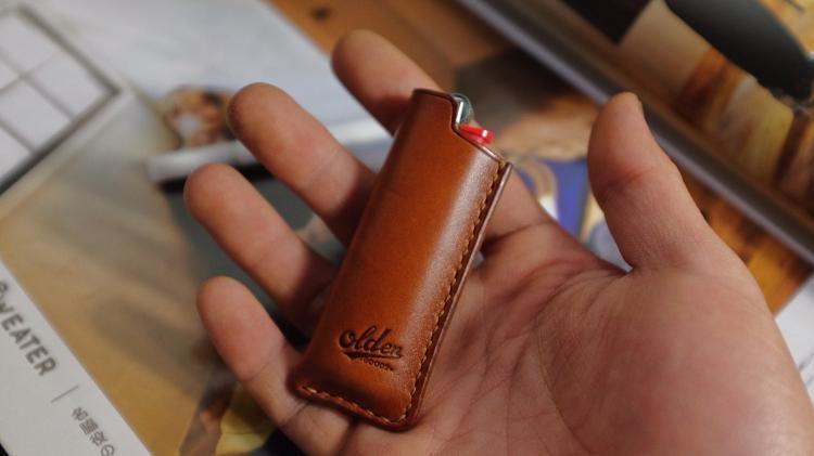 Fashion Bic Brown Leather Lighter Case Leather Bic Lighter Holder Leather Bic Lighter Covers For Men