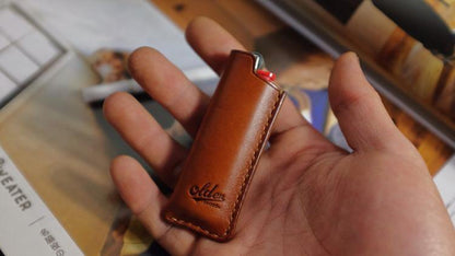 Fashion Bic Brown Leather Lighter Case Leather Bic Lighter Holder Leather Bic Lighter Covers For Men