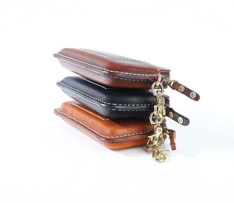 Fashion Black Leather Mens Long Wallet Brown Chain Wallet Biker Chain Wallet Clutch Men