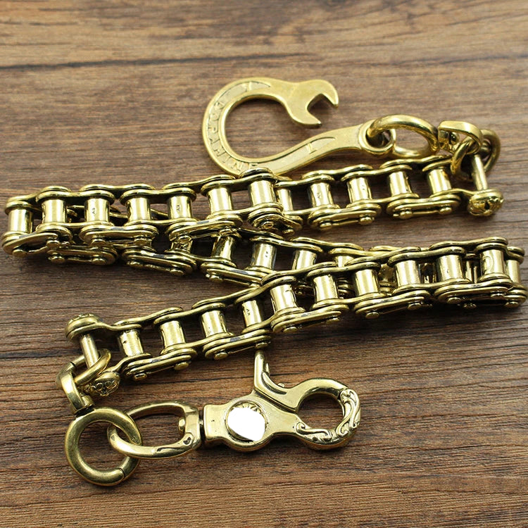 Badass Brass Gold Mens 18¡®¡¯ Bike Chain Pants Chain Wallet Chain Motorcycle Wallet Chain for Men