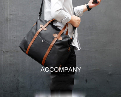 Fashion PVC Canvas Black Men's Large Handbag Briefcase Business Laptop Business For Men