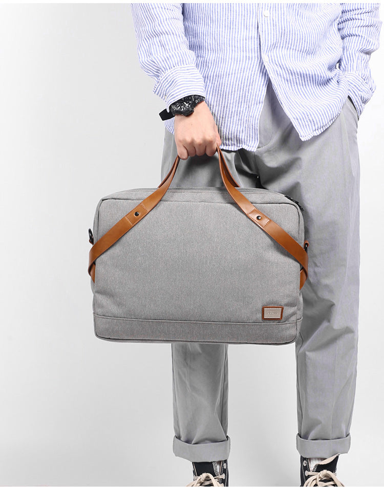 Fashion OXFORD CLOTH PVC Mens Black Gray Handbag Briefcase Business Laptop Briefcase For Men