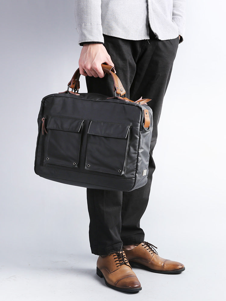 Fashion PVC Canvas Men's Khaki Large Handbag Briefcase Business Laptop Business For Men