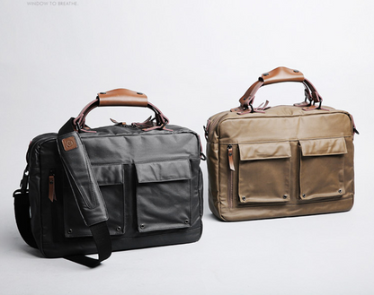 Fashion PVC Canvas Men's Khaki Large Handbag Briefcase Business Laptop Business For Men