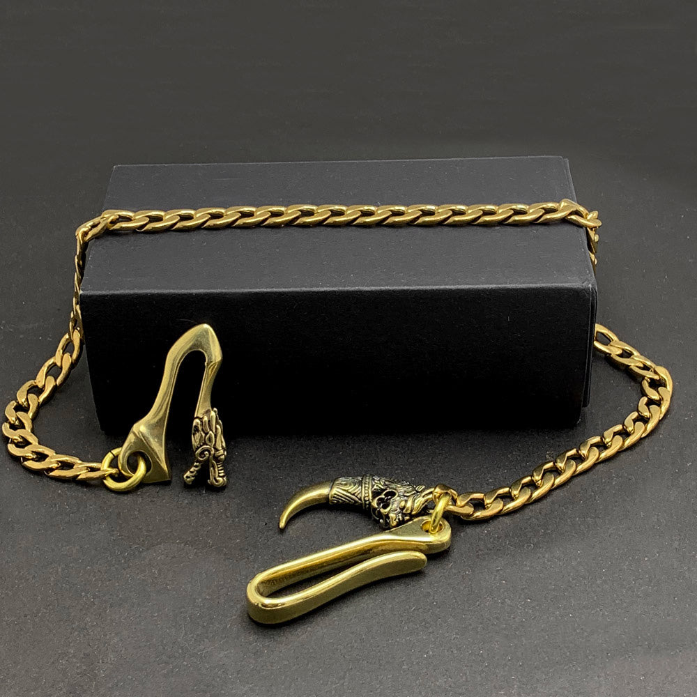 Fashion Pure Brass 18' Dragon Hooks Pants Chain Wallet Chain Motorcycle Wallet Chain for Men