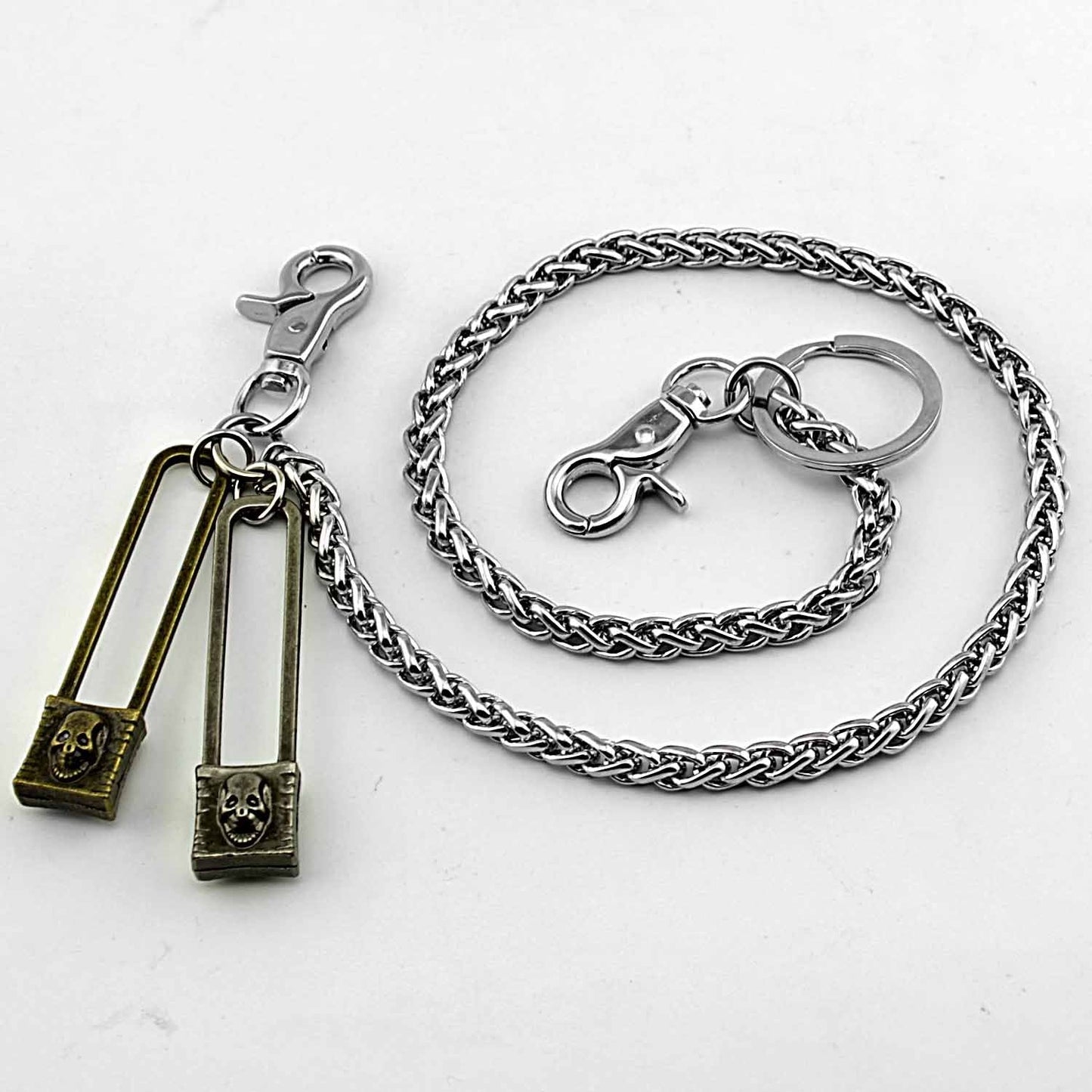 Cool SKull Double Lock Key Chain Long Wallet Chain Pants Chain Jeans Chain Jean Chains For Men