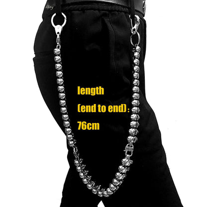 Ghost Head Titanium Steel Pants Chain Metal Wallet Chain Locomotive Punk Waist Chain For Men