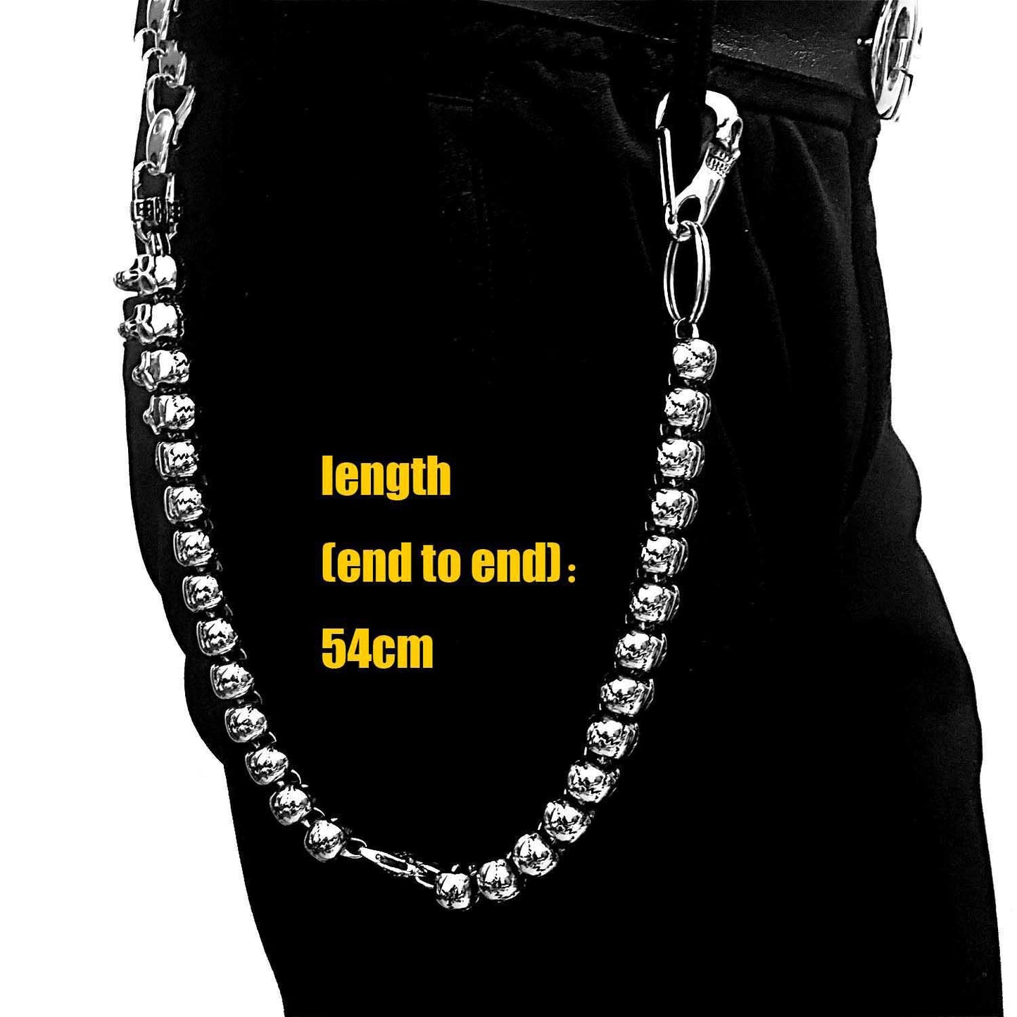 Ghost Head Titanium Steel Pants Chain Metal Wallet Chain Locomotive Punk Waist Chain For Men