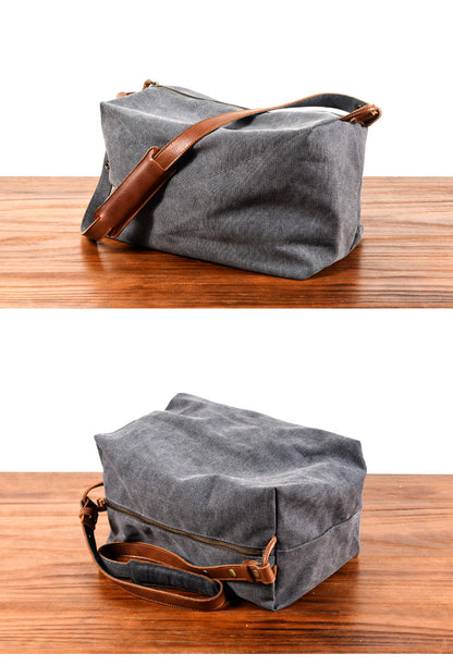 Gray Canvas Gym Side Bag Messenger Bag Mens Cycling Gray Canvas Messenger Bag For Men