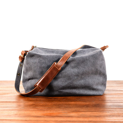 Gray Canvas Gym Side Bag Messenger Bag Mens Cycling Gray Canvas Messenger Bag For Men