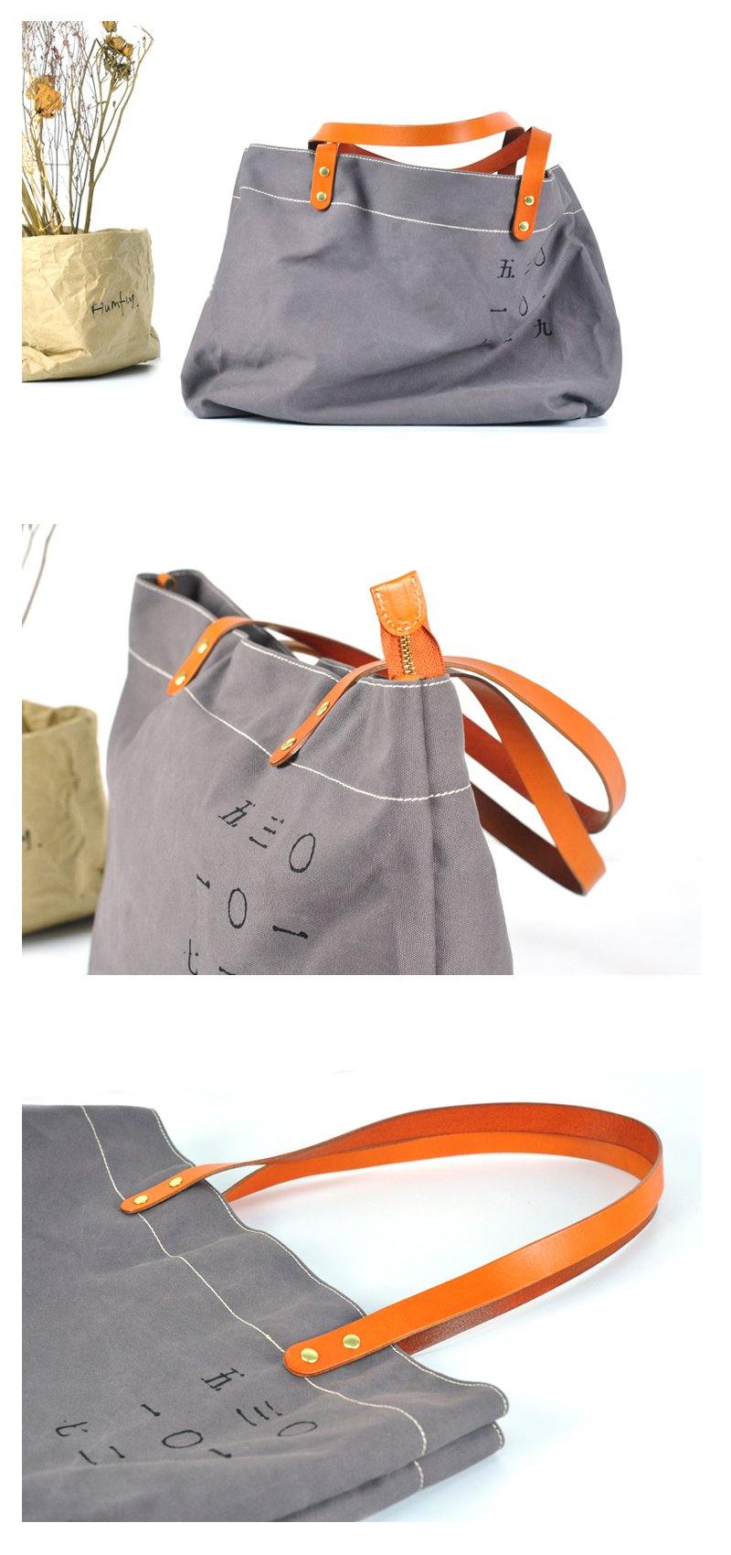 Vintage Canvas Leather Mens Womens Tote Shopping Bags Messenger Bag Tan Tote Handbag For Men Women