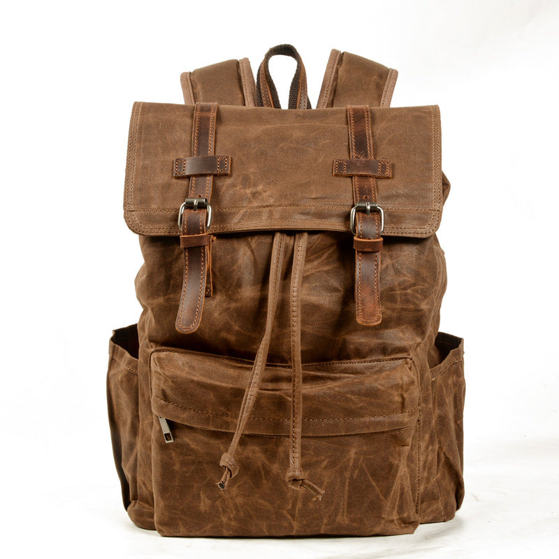 Gray Washed Canvas Satchel Backpack Canvas Mens School Backpack Hiking Backpack For Men