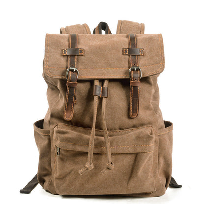 Gray Washed Canvas Satchel Backpack Canvas Mens School Backpack Hiking Backpack For Men