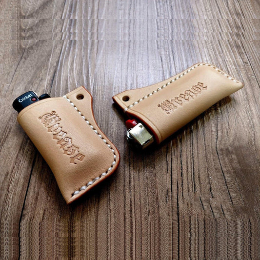 Handmade BIC J3 J5 J6 J8 J9 XP Beige Leather Lighter Case Leather Lighter Holder Leather Lighter Covers For Men