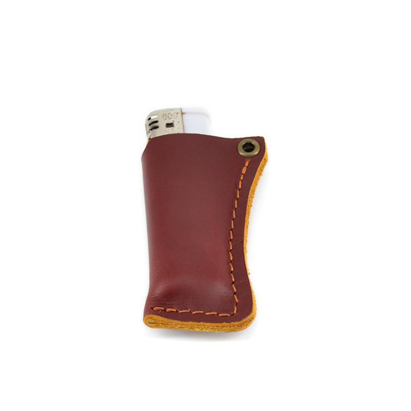 Handmade BIC Brown Leather Lighter Case Leather Cricket Lighter Holder Leather BIC Lighter Covers For Men