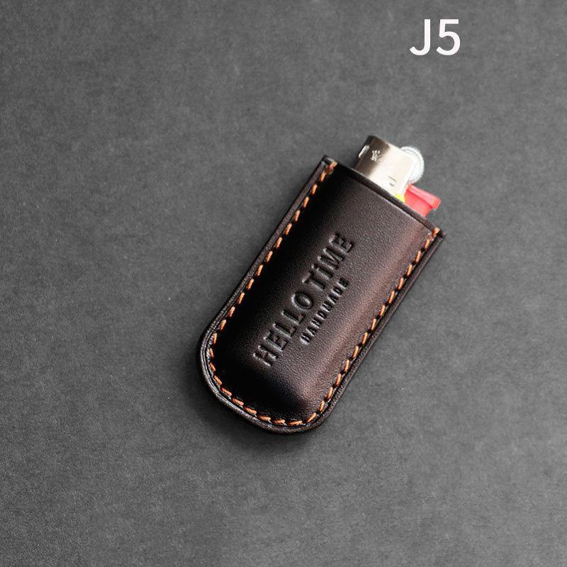 Handmade BIC J3 J5 Brown Leather Lighter Case BIC J3 J5 Leather Lighter Holder Leather Lighter Covers For Men