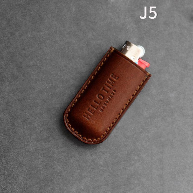 Handmade BIC J3 J5 Brown Leather Lighter Case BIC J3 J5 Leather Lighter Holder Leather Lighter Covers For Men