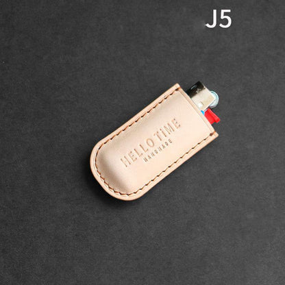 Handmade BIC J3 J5 Brown Leather Lighter Case BIC J3 J5 Leather Lighter Holder Leather Lighter Covers For Men