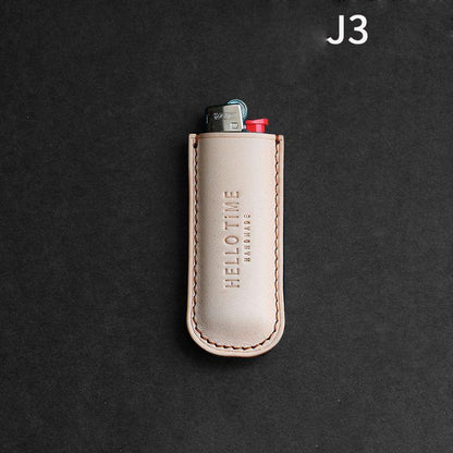 Handmade BIC J3 J5 Brown Leather Lighter Case BIC J3 J5 Leather Lighter Holder Leather Lighter Covers For Men