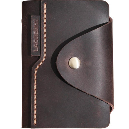 Handmade Black Leather Mens Card Holders Wallet Personalized Card Wallets for Men