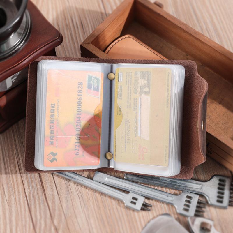 Handmade Blue Leather Mens Card Holders Wallet Personalized Card Wallets for Men