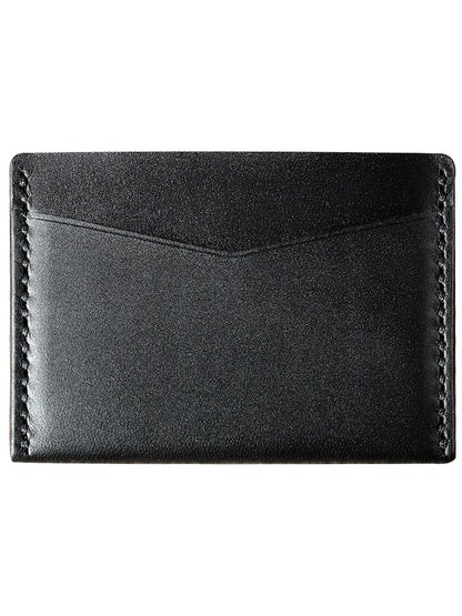 Handmade Black Leather Mens Front Pocket Wallets Personalized Slim Card Wallets for Men