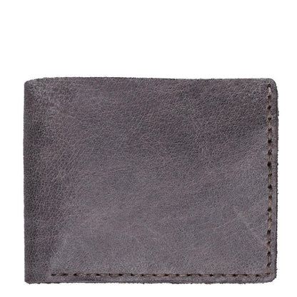 Handmade Blue Leather Mens Bifold Billfold Wallets Slim Blue Small Wallet for Men