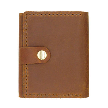 Handmade Brown Leather Mens Trifold Billfold Wallets With License Slot Small Wallet for Men