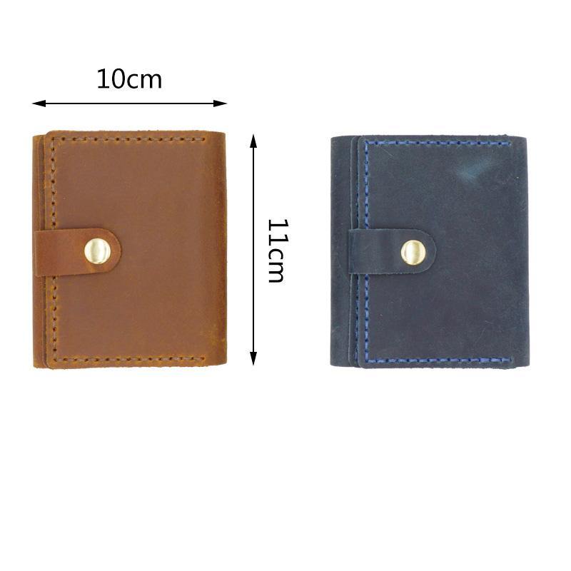 Handmade Brown Leather Mens Trifold Billfold Wallets With License Slot Small Wallet for Men