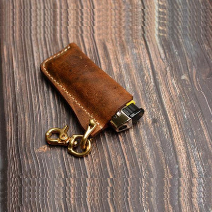 Handmade Coffee Bic j3 j5 j6 Leather Lighter Cases Leather Bic j3 j5 j6 Lighter Holder Leather Bic j3 j5 j6 Lighter Covers For Men