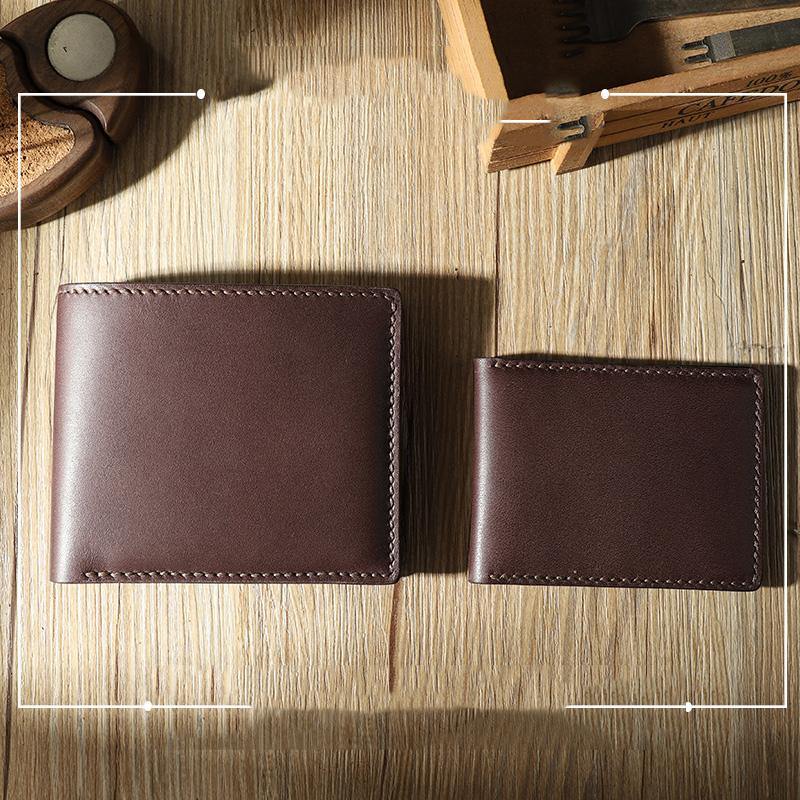 Handmade Coffee Leather Bifold Billfold Wallets Personalized Mens Bifold Wallet for Men