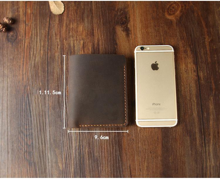 Handmade Tan Leather Mens Billfold Wallet Personalize Tan Bifold Small Wallets for Men